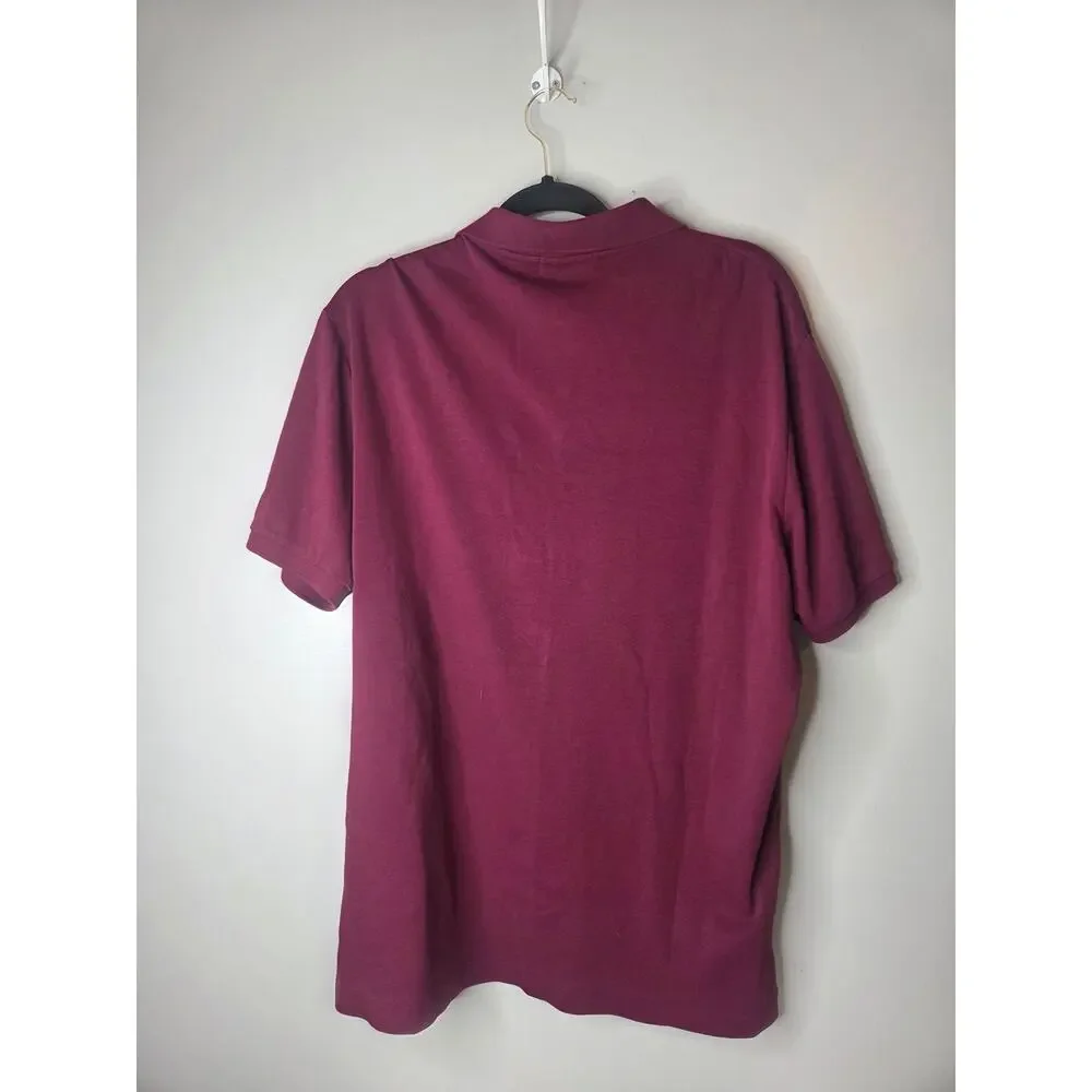 Polo Ralph Lauren Men’s Large Maroon Banded Short Sleeve Polo Shirt Classic Fit